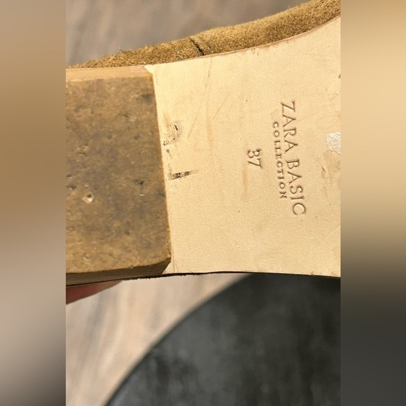 Zara Women's Pointed Toe Pull-on Block Heels Suede Ankle Bootie - Picture 8 of 8